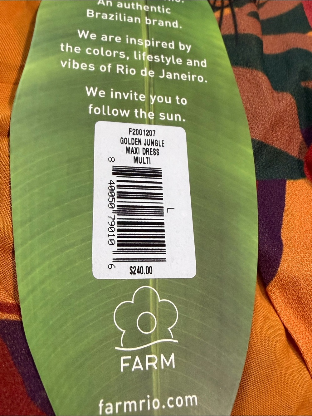 NWT Farm Rio Golden Jungle Maxi Dress - Size Large - Picture 6 of 8